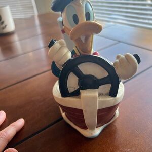 Disney 7" Donald Duck Driving STEAM BOAT Piggy Bank